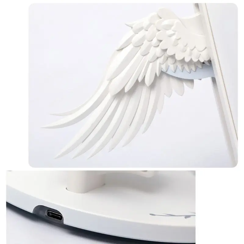 Универсальный Красочный светодиодный Qi беспроводной зарядной док-станции 10 Вт Крылья Ангела быстрое зарядное устройство для iPhone 11 Pro X XR 8 Plus Smasung huawei Xiaomi