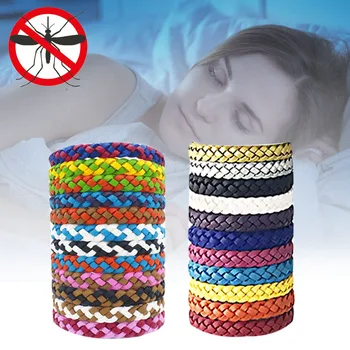 

12pcs Mosquito Repellent Bracelet Reusable Essential Oil Mosquito Repellent Woven Rope Wristband Outdoor Indoor LAD-sale
