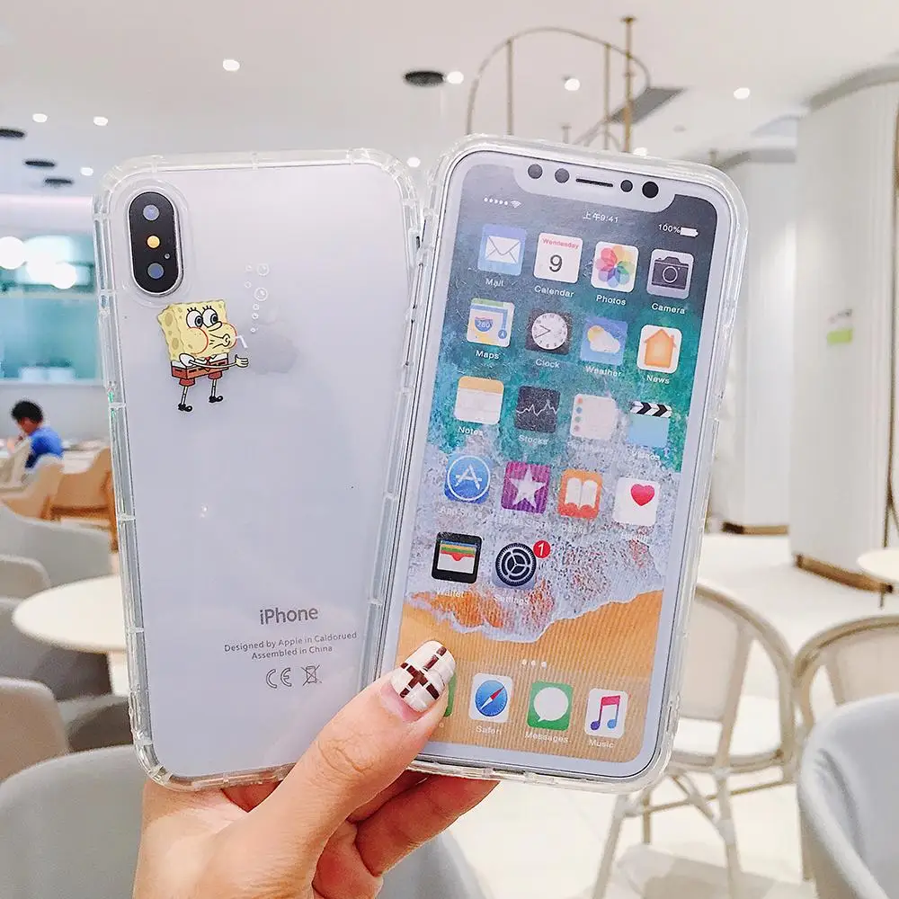 Cartoon Patrick Friend Case For iPhone X XS MAX XR 8 7 6 6S Plus Funny Friend Couple Soft Silicone Shockproof Back Cover Fundas