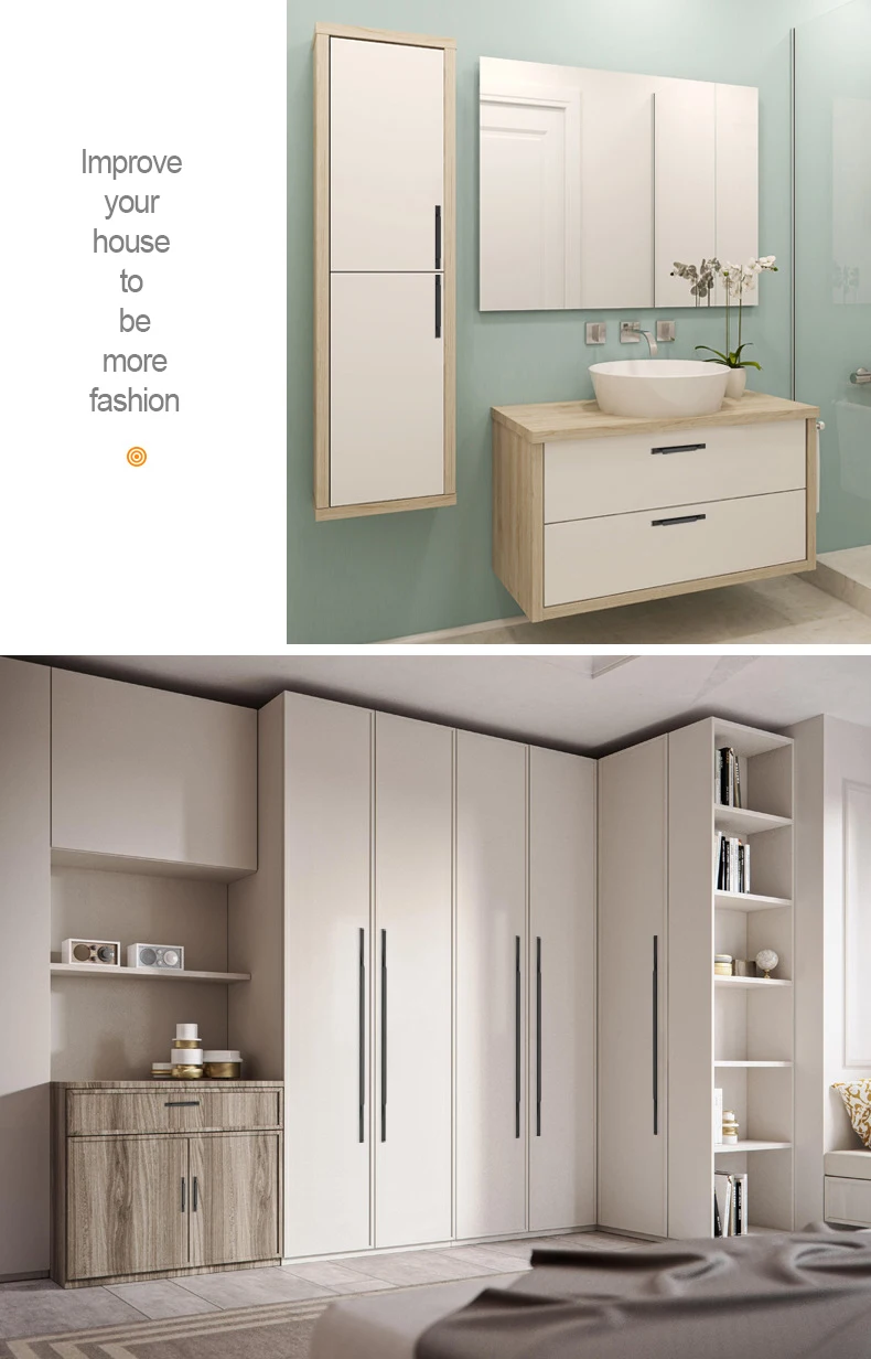 Gold Solid Aluminum Alloy Kitchen Cupboard Pulls American Style Black Cabinet Handles (5)