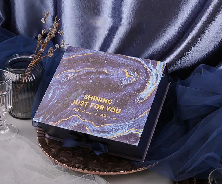 Dreamly Galaxy подарочная коробка синий Galaxy Звездный фосфоресцирующий новогодний шарф для вечеринок парфюмерная помада Лучшая бумажная Подарочная коробка B083D