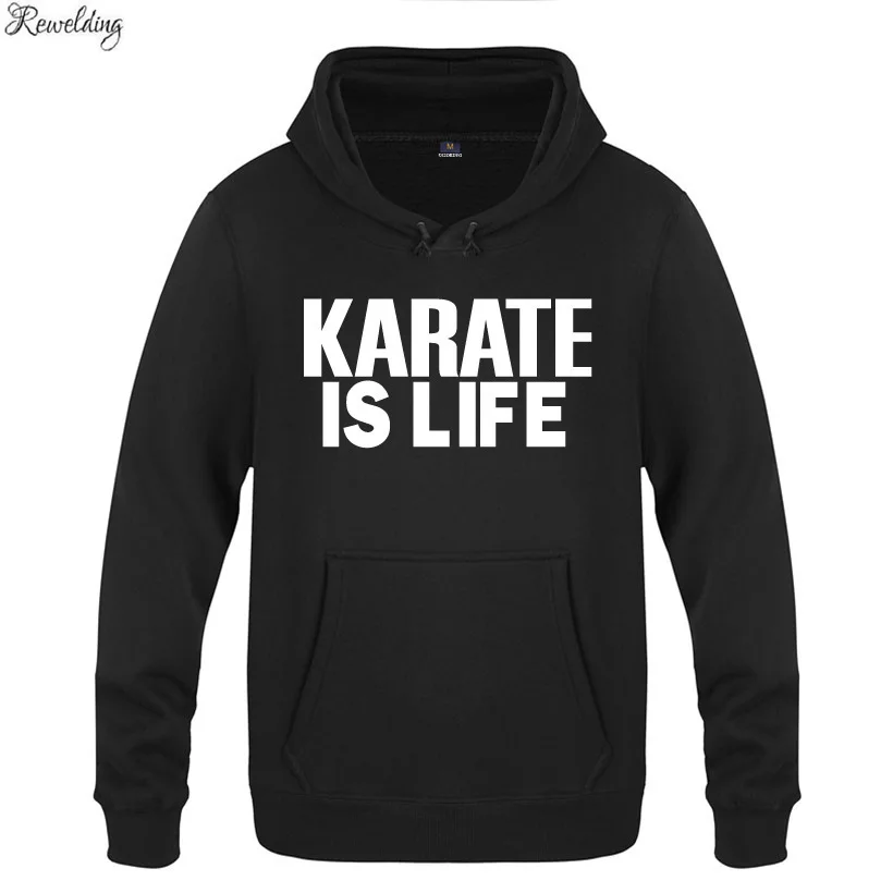 Karate is Life Printed Hoodies Men Fleece Long Sleeve Pullover Sweatshirt Winter Fitness Tracksuit Hooded Coat Moleton Masculino | Мужская