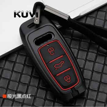 

Carbon fiber Alloy+Silicone Key Case Cover For Audi A6 C8 A7 A8 2018 2019 Key Case