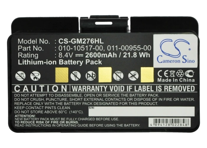 Cameron sino 2600mAh аккумулятор для Garmin GPSMAP 276, GPSMAP 296, GPSMAP 276c, 010-10517-00 010-10517-01 011-00955-00