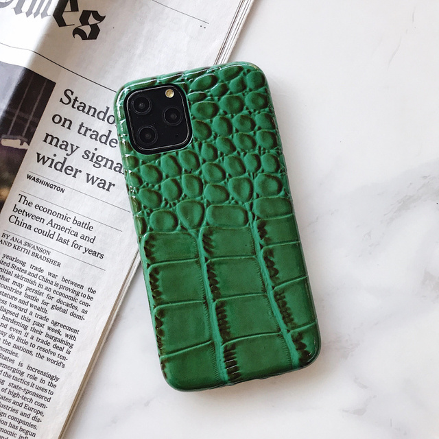 Texture soft silicone phone case For iphone 12 Mini 11 13 pro XS MAX X XR 7 8 6 plus Snake Skin Pu Leather cover Funda