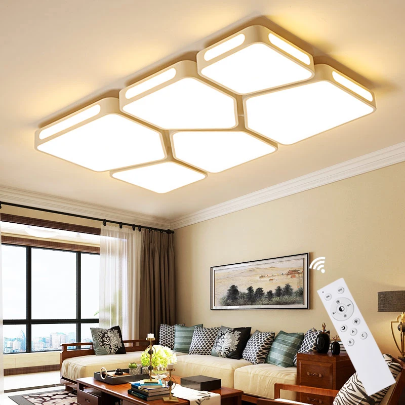Padn Modern LED Ceiling Chandelier Lamp Nordic Rectangular For Living room Bedroom Dining Home Indoor Lighting | Лампы и освещение