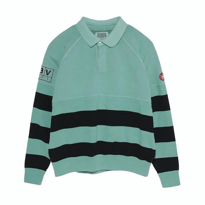

1:1 Best Version 2020 New Turn-Down Collar Sweatshirts Men Women STRIPED COLLARED SWEAT Cavempt C.E Men Oversized Tops Pullovers