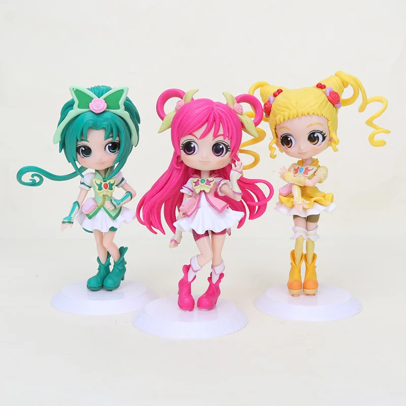 

15cm Japan Anime Q Posket Precure figure toy Pretty Cure CureLemonade CureDream CureMint Figure PVC Model Toys