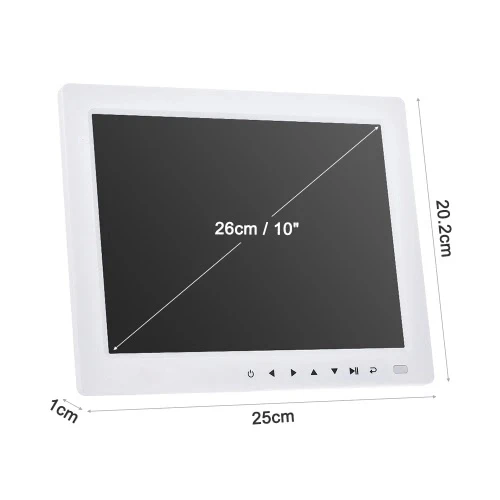 AAAE Top-10 Inch HD Digital Photo Frame Desktop Album/Display Image/1080P MP4 Video/MP3 Audio/TXT EBook/ Clock /Calendar /Suppor