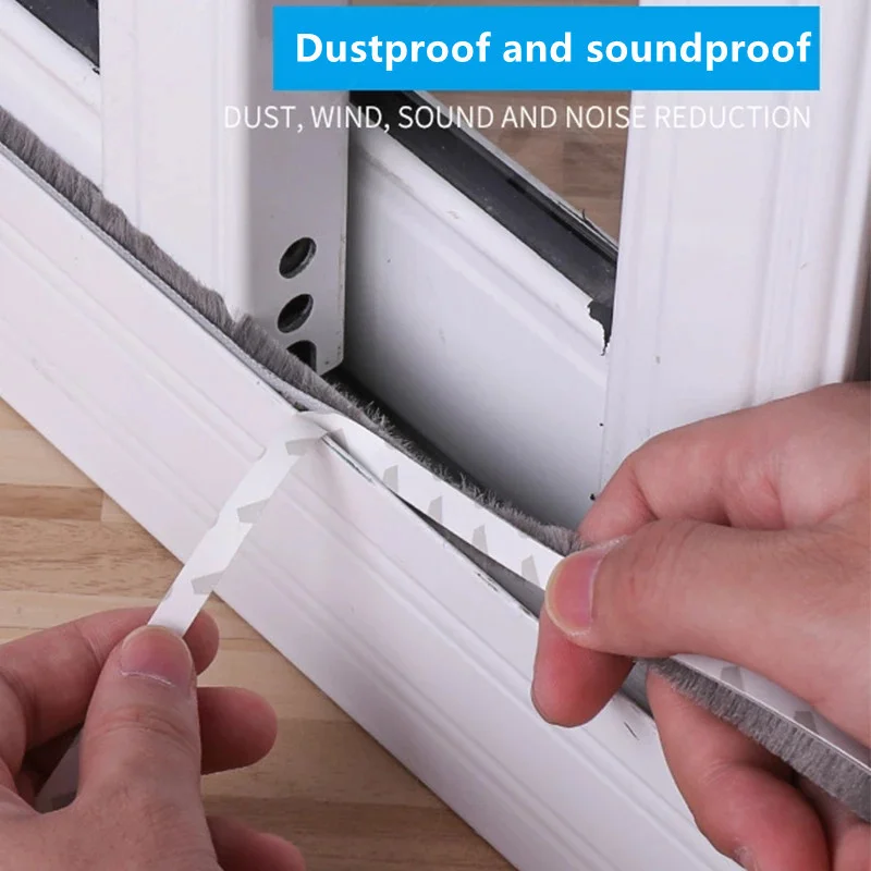 Brush strip self adhesive door WeatherStripping window sealing Strip Sliding Wardrobe door sealing tape 5M Window Hardware Tool door seal strip sealing strip tape window seal strip sealing tape rubber seal strip rubber door weatherstripping door weatherstripping sealing strip waterproof tape