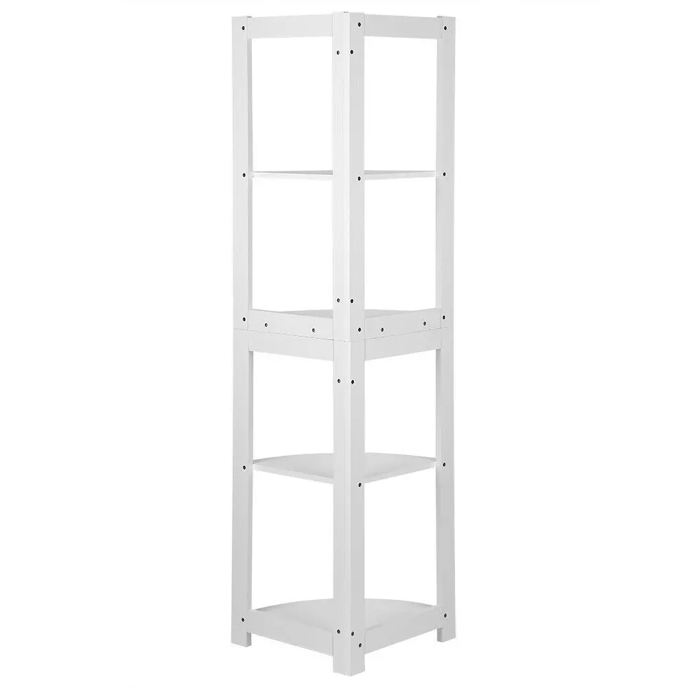 5 Tier Corner Bookcase Bookshelf CD Storage Wall Rack Display Shelves Organizer