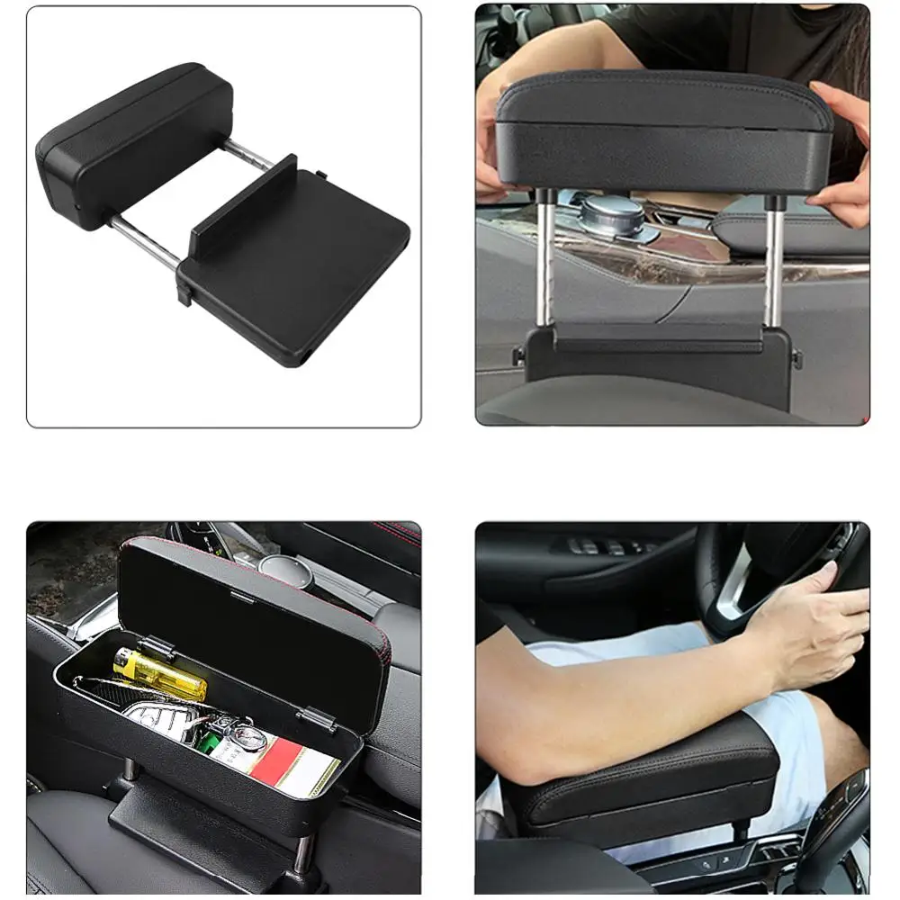 Accoudoir de console centrale de voiture universel, boîte de rangement  supérieure, support de bras rotatif - AliExpress