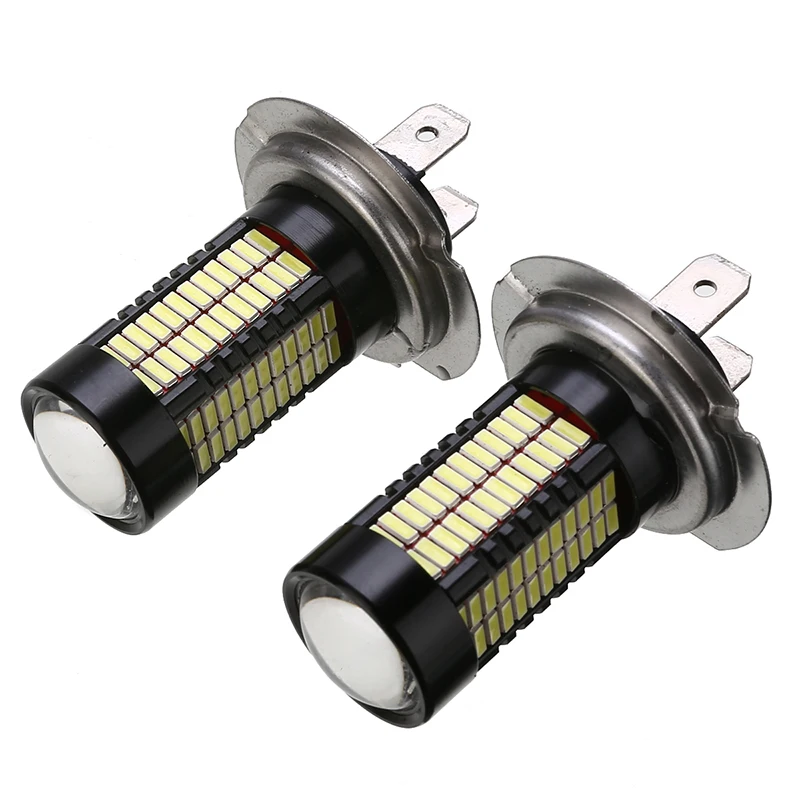 2 шт. DC 12 В H7 4014 106SMD светодиодный светильник супер белый светодиодный светильник на голову противотуманный ходовой светильник Лампа 6000 K-6500 K водонепроницаемый