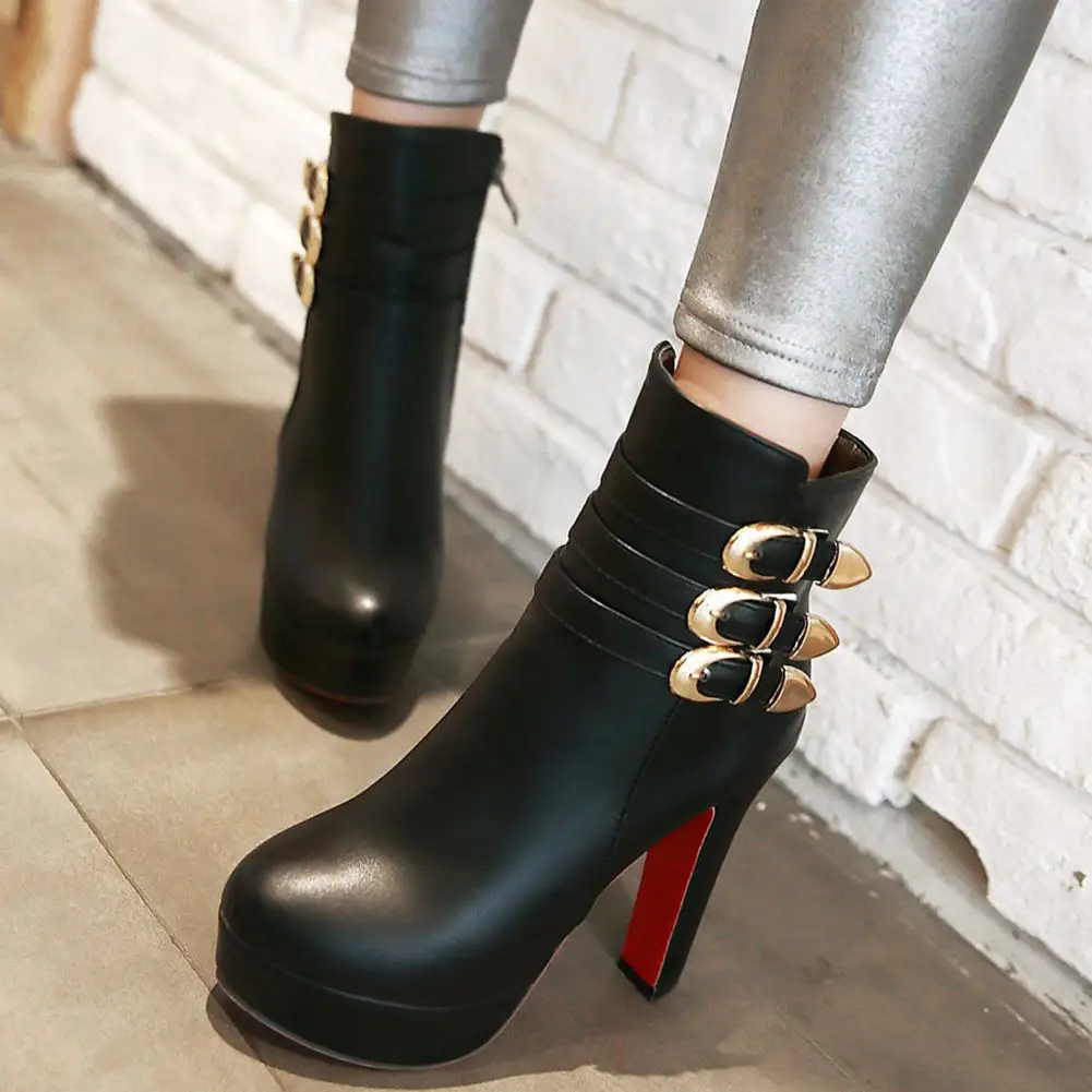 

SARAIRIS 2020 Large Size 46 High Heels Ankle Boots Woman Shoes Elegant Office Lady Shoes Woman Boots Female Botas De Mujer