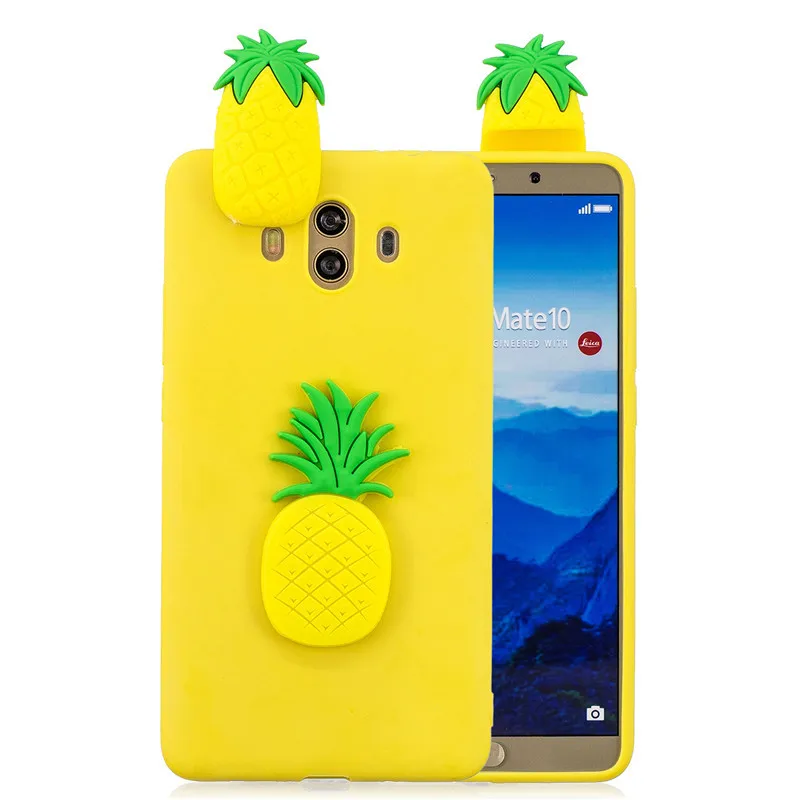 Милый 3D чехол из ТПУ с изображением панды единорога кота щенка Etui для Huawei Mate 10 Lite 20