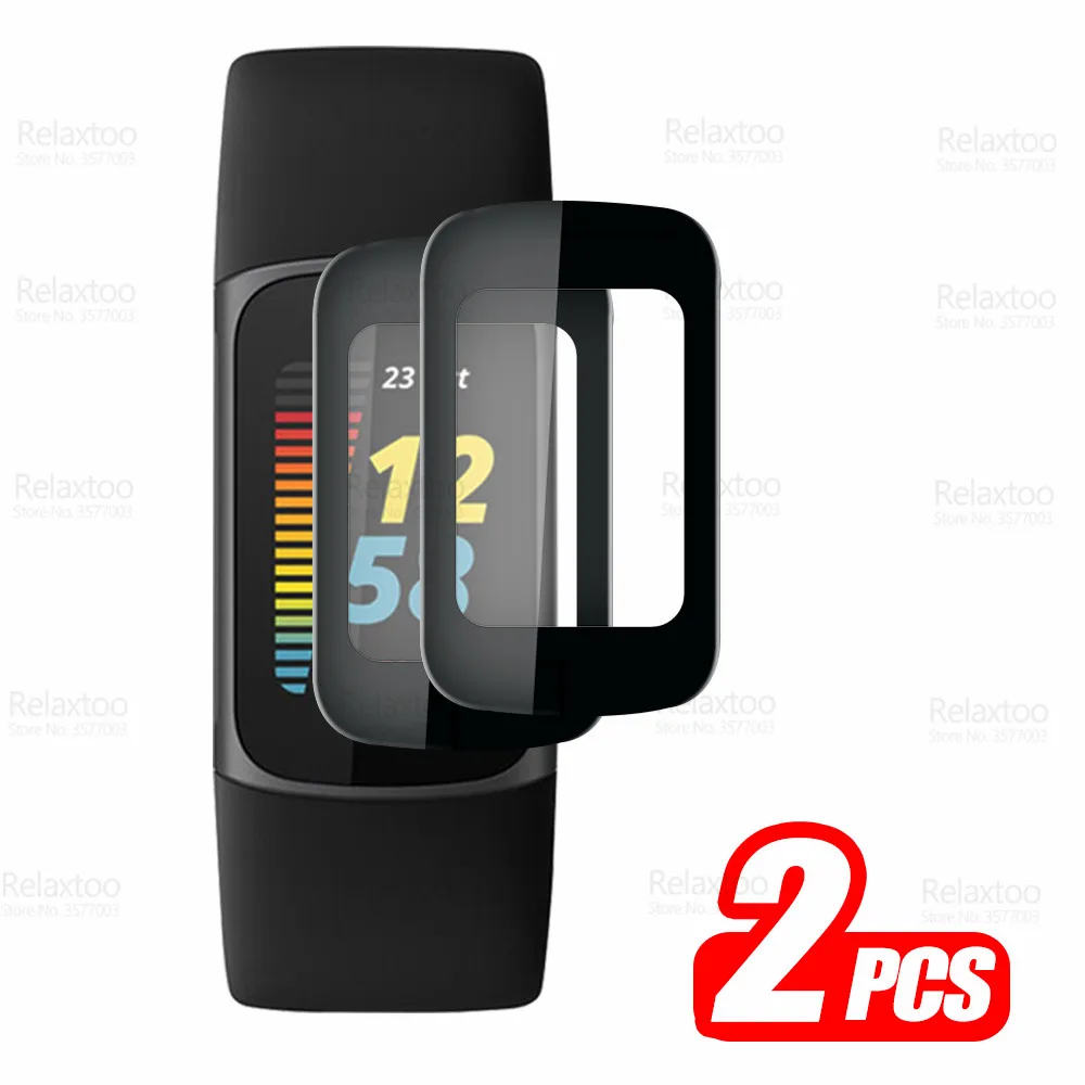 3-1Pcs 9D Curved Protective Glass For Fitbit Charge 5 Glass Soft Fiber Screen Protector Charge5 Smart Bracelet Watch Safety Film 