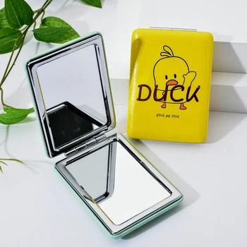 

Yellow Duck Mini Mirrors Women Pocket Makeup Tool Portable Make Up Mirror Beauty New Double-Sided Cosmetic Girls Magnifier