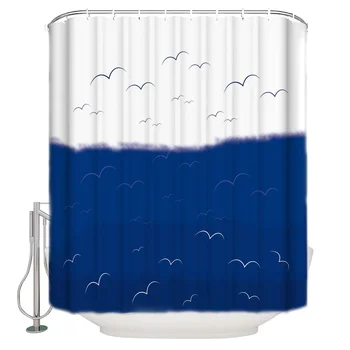 

Gradient Sky Watercolor Flying Bird Bathroom Shower Curtain Home Decoration Bathroom Accessories Shower Curtain