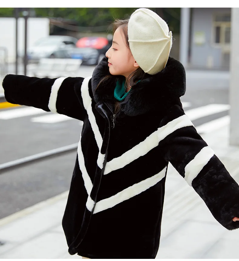 

-30 Degree Down Jackets For Girls Kids Winter Jacket Real Fur Collar Solid Thicken Warm White Duck Down Coat Parka For Girls