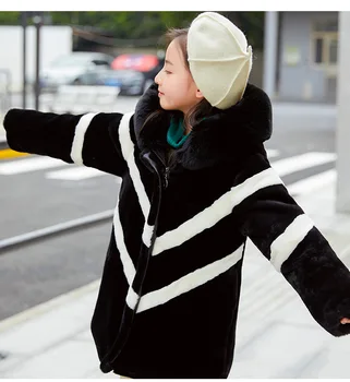 

-30 Degree Down Jackets For Girls Kids Winter Jacket Real Fur Collar Solid Thicken Warm White Duck Down Coat Parka For Girls