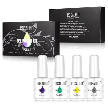

4Pcs Gel Nail Polish Kit Primer Base Matt Top Coat with Long Lasting Sealing Manicure Soak Off UV LED Nails DIY
