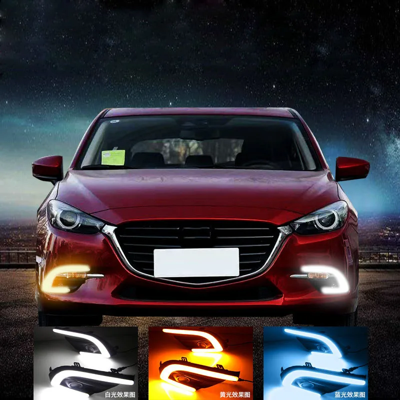 

Дневные ходовые огни для Mazda 3 Mazda3 Axela 2017 2018, противотуманные фары, 2 шт., дневной свет 12 В