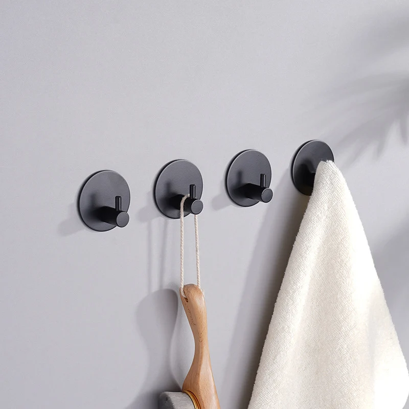 Towels Coat Hanger 4x Beige Plastic Self Adhesive Stick On Hooks for Clothes 