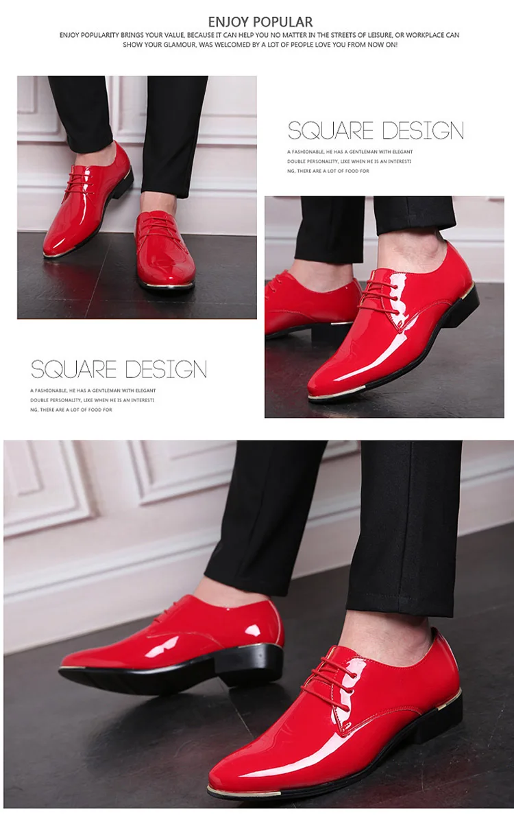 Size38-48 мужские официальные кожаные туфли из лакированной кожи Мужская классическая Свадебная модельная обувь заостренная официальная Белая обувь для мужчин, Дерби, Homme Cuir