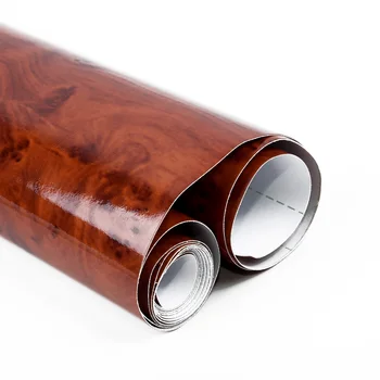 

1* Glossy Car Interior Wood Textured Vinyl Wrap Sticker Decal Sheet Film 124*30