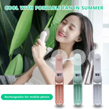 

Multifunctional Portable USB Fan Handheld Mini Fan Air Cooling For Phone Built-in 1200 mAh battery Rechargeable USB Fan 508#2