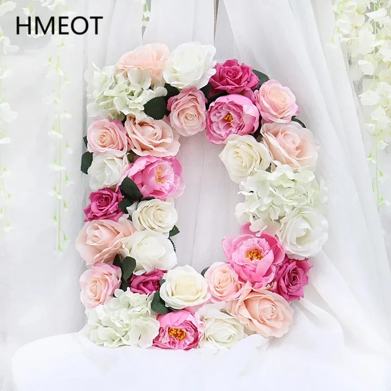 Homemade Letter Number Flower Arrangement Artificial Rose Wall Birthday/Party/Wedding/Event Backdrop Decoration Customize | Дом и сад
