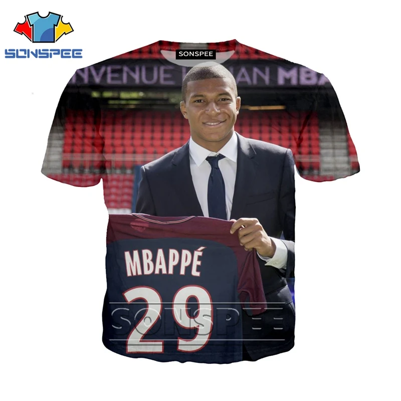 Футболка с 3d принтом в виде аниме, футболка для футбола, уличная, kylian mbappé, мужская, Пляжная, женская, модная футболка, Harajuku, Детские футболки, homme, футболка A145