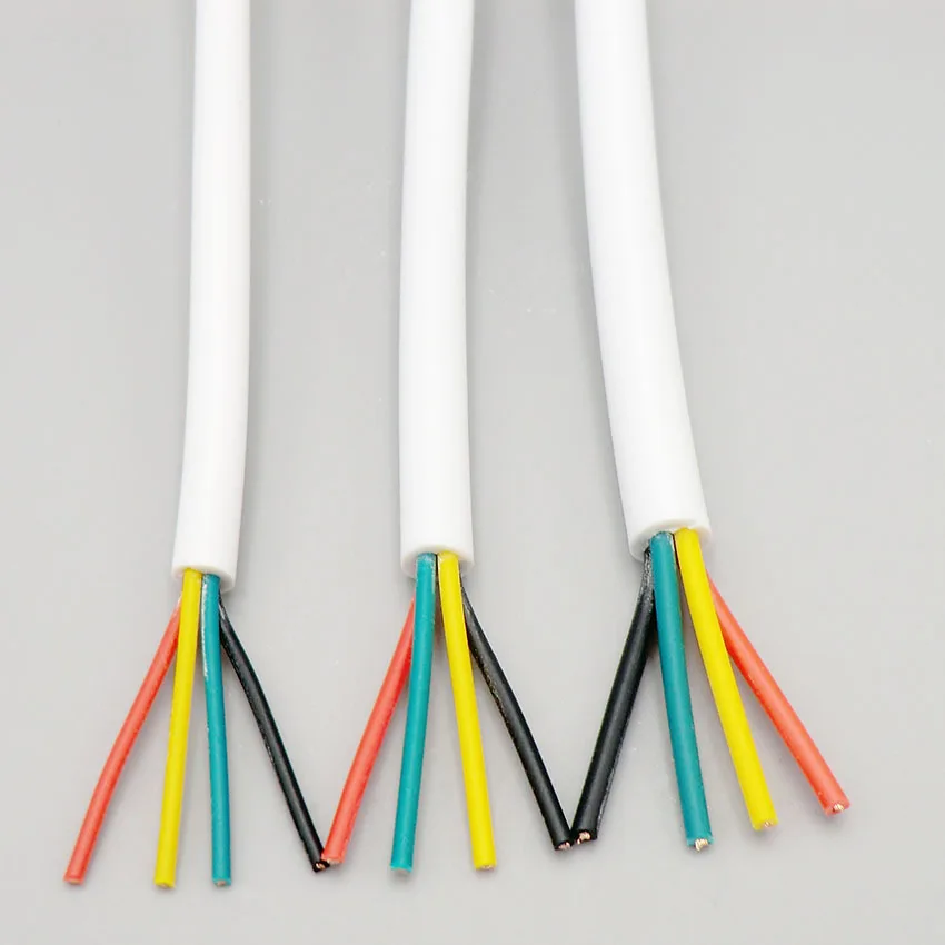 Белый провод с мягкой оболочкой 4 жильный кабель 0 12 2 27 24 мм² 22AWG экструдирующая
