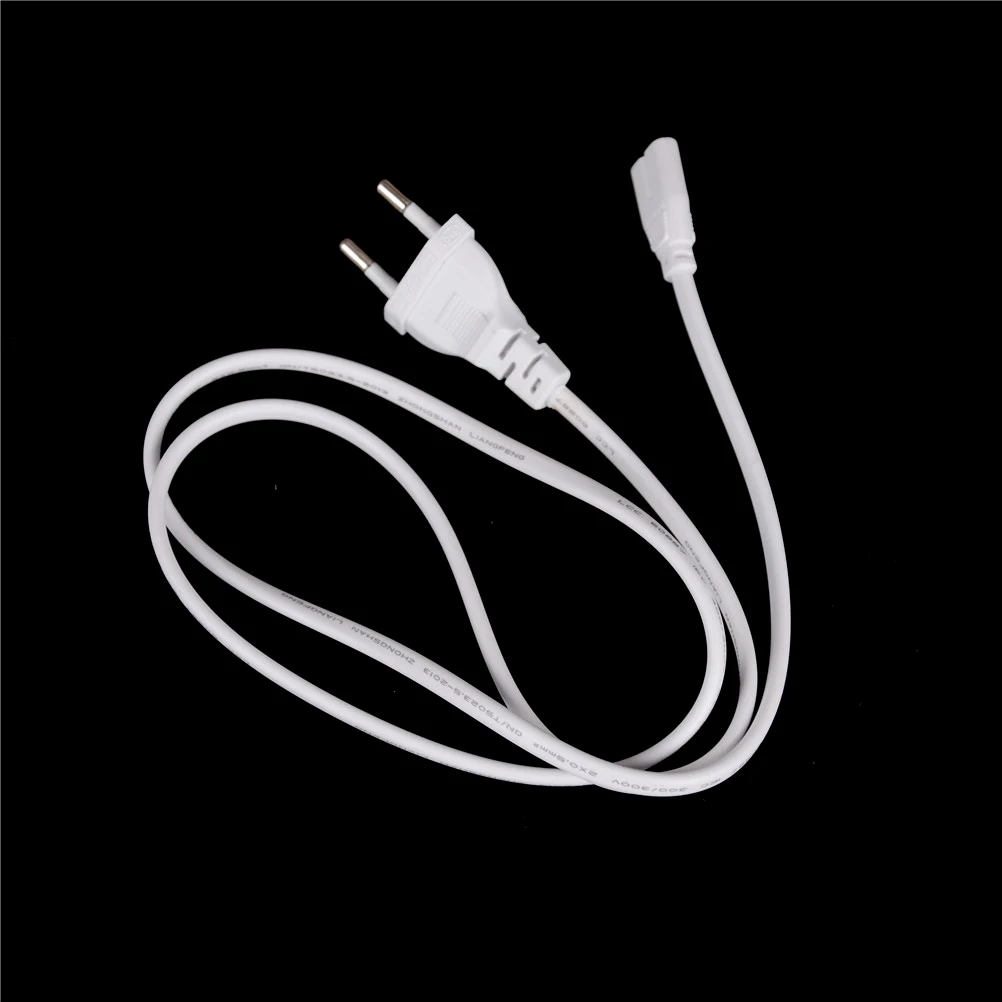 White 1M 2-prong Power Cord EU European Port AC Power Cord Cable Slim Power Cable For Most Printer Laptop Adapters