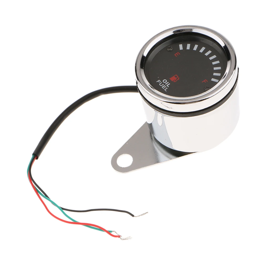 LED Fuel Level Gauge 12V DC Fuel Indicator Universal Car Motorcycle 60mm