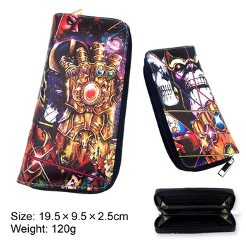 

Batman Iron Man Thanos Hulk wallet Zip PU Leather Credit ID Card Holders Layers purse Men Women Long coin Cartoon Print Handbag