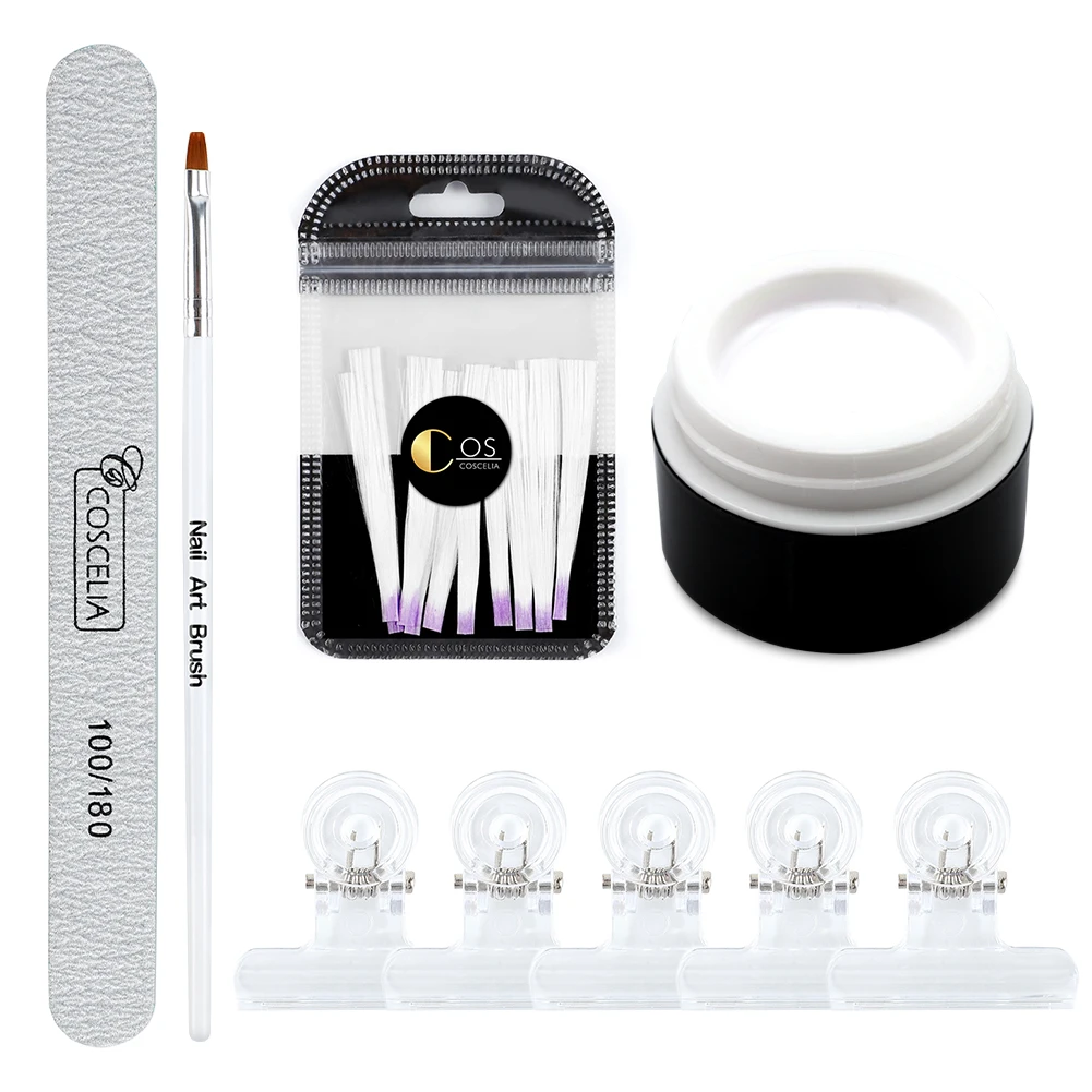 5 pcs Set 03 COSCELIA УФ-гель для ногтей акриловый Стеклопластик расширение волокна советы для украшения ногтей маникюрный набор инструментов гель для наращивания ногтей набор комплектов - Цвет: 5 pcs Set 03