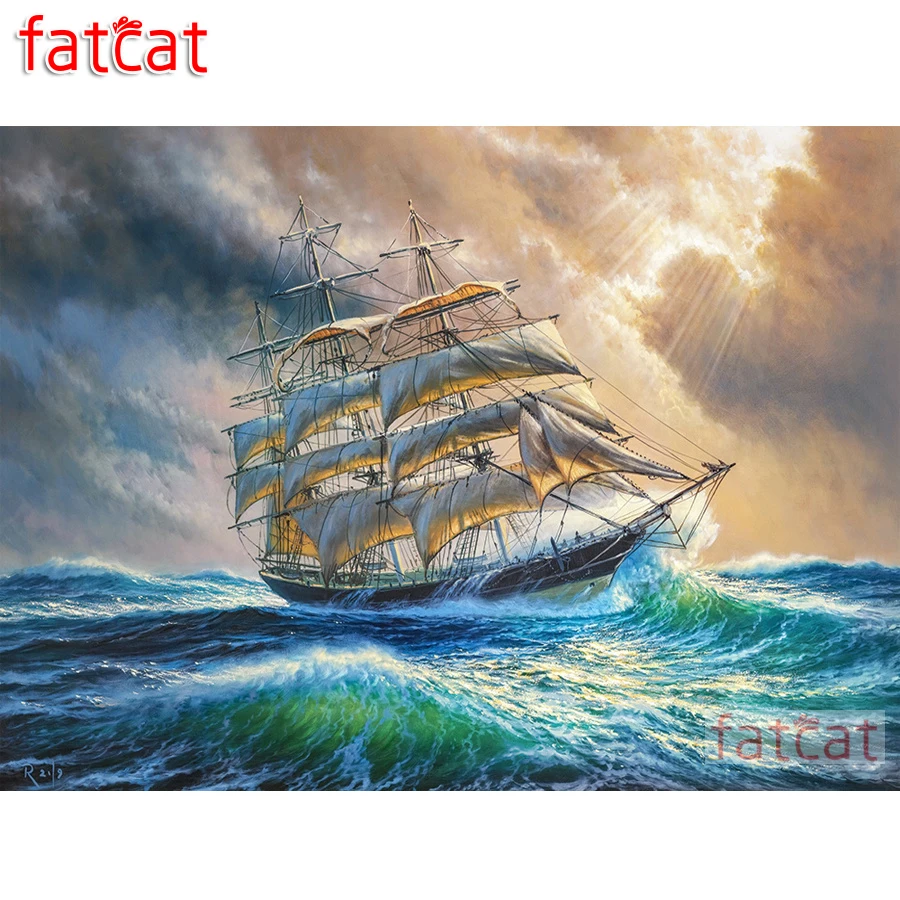 FATCAT Алмазная картина еда уличная башня полностью квадратная круглая дрель Diy 5D