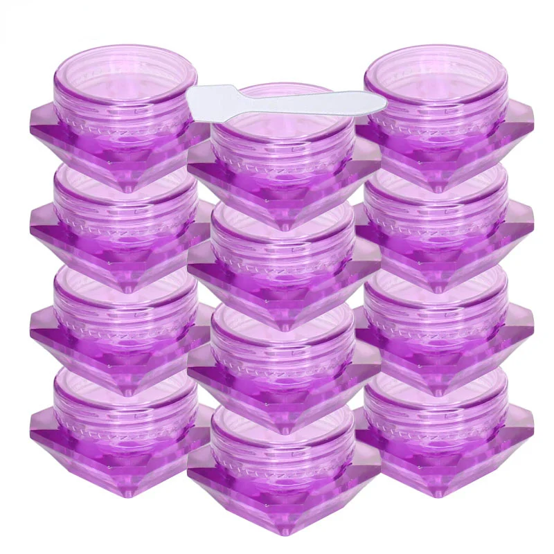 

50Pcs 5ml Cosmetic Containers Diamond Shape Empty Container Travel Pot Jar for Eye Shadow Nails Powder Jewelry Cream Sample