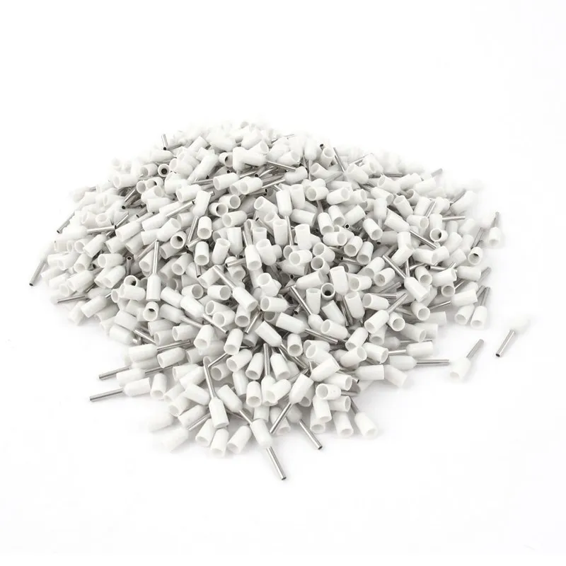 

Wire Crimp Insulated Ferrule Pin Cord End Terminal AWG22 with 1000 Piece,White+silver