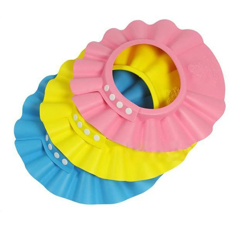 Baby Shampoo Cap Wash Hair Kids Bath Visor Hats Adjustable Shield