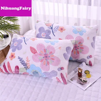 

A pair of warm pillowcases for adult snow flannel flannel pillowcases and a student coral fleece warm pillowcase