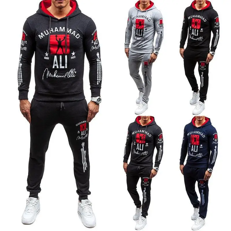 2020 Fashion Muhammad Ali Men Tracksuits Sportswear Men's Leisure Hoddies Pullover Outwear Tracksuit Sets Men Sweatshirt S-XXL