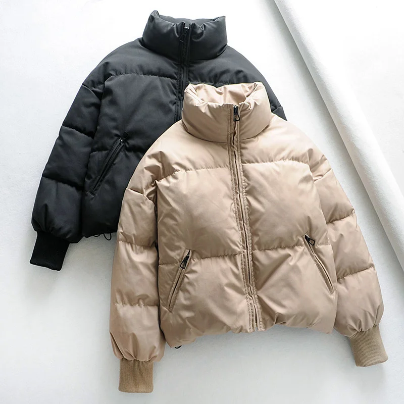 

2023 Womens Winter Solid Coats Womans Cotton Casual Jackets Warm Parkas Female Overcoat Coat Warm Oversized Womens Casual Top