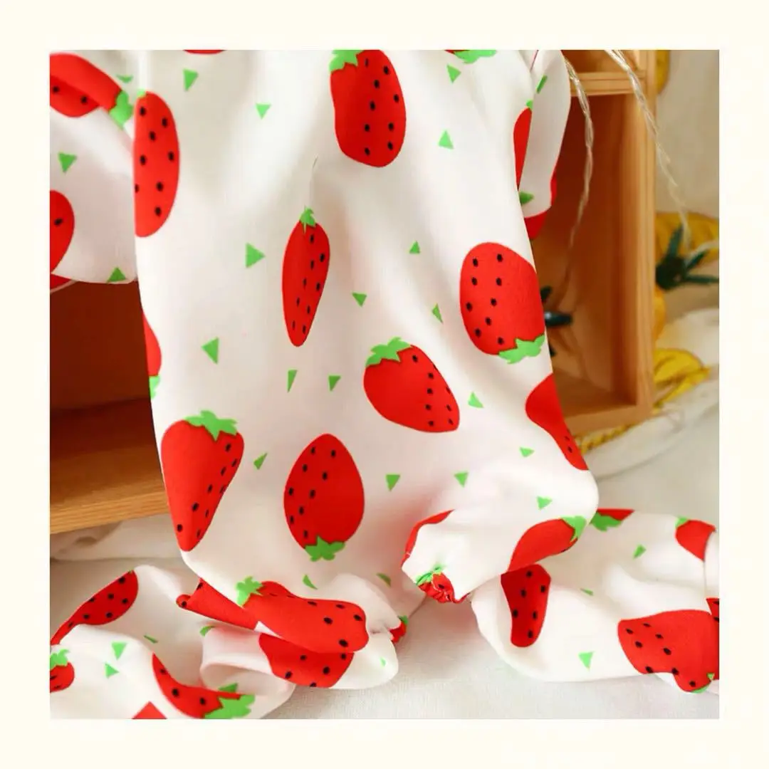 Dog Pet Clothes Home Onesie Comfortable Breathable Bichon Spring And Summer-Casual Watermelon One-piece Four-legged Pet Clothing