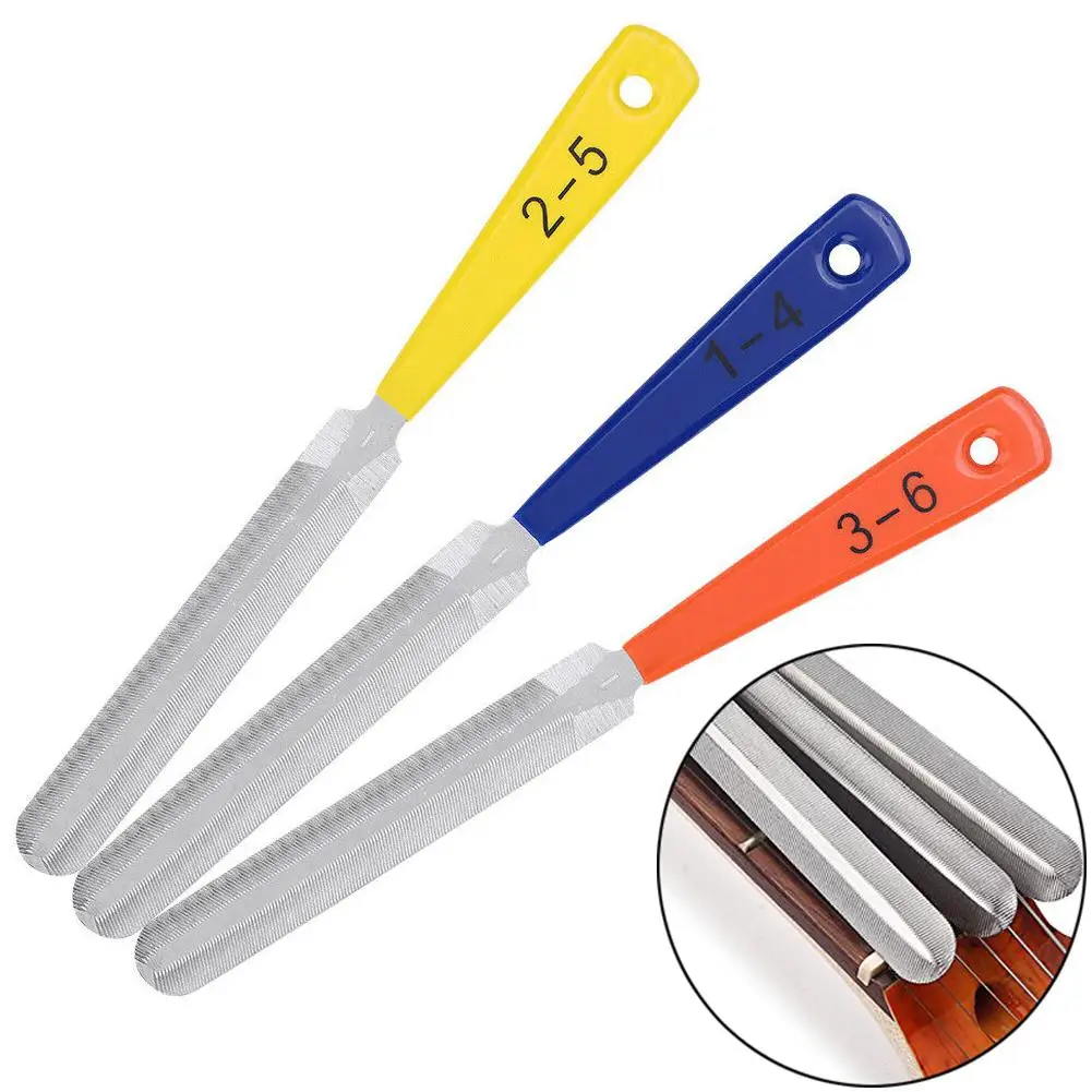 

Musical Instrument Repair Tool 3 Pieces / Set Double Sided Guitar Nut Slotted Saddle File Qinist Tool Guitar Nut File Hot Sale