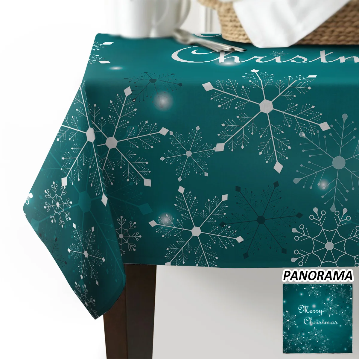 Merry Christmas Snowflake Table Accessories Decor Tablecloth Stain Table Cloths Dining Room Kitchen Party Table Covers