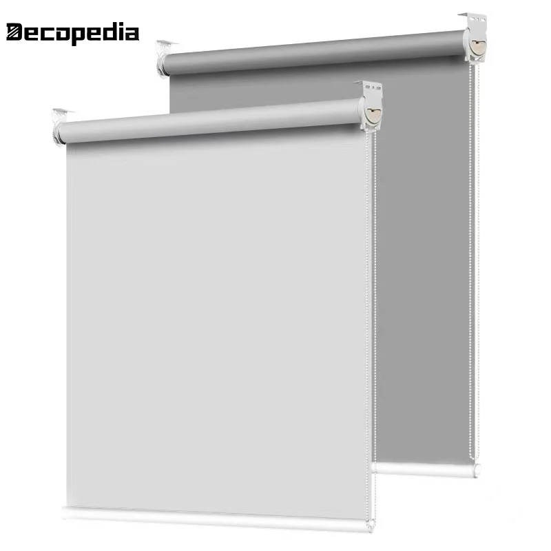 Roller Shades Blinds for Windows Blackout 60% Shading Day Night Drill Curtain Persianas Estores Home Office Customize | Дом и сад