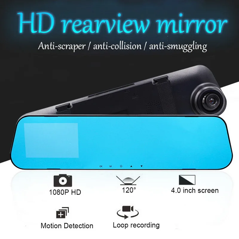 

Car DVR Camera 4.0 Inch Full HD 1080P Loop Recording Dash Cam Recorder Registrars Video Rear Mirror View