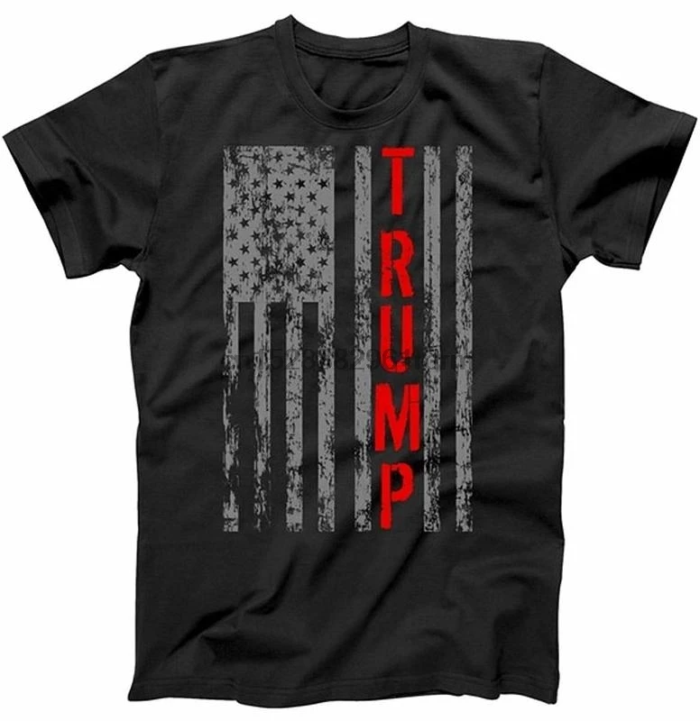 Одежда TeeShirtPalace Дональд Трамп президент Винтаж США Флаг Футболка 8461 |